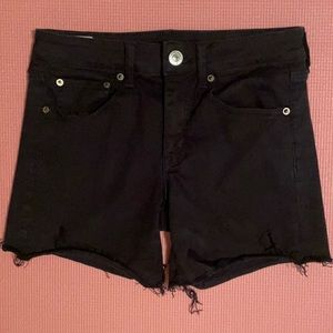 AE NE(X)T LEVEL STRETCH Black Denim MIDI Shorts